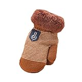 Goenn 手袋 子供用 ニット グローブ 5本指 ガールズ マジックグローブ 女の子 男の子 キッズ 通学 保温 防寒 防寒対策 1-4歳に適用 (コーヒー)