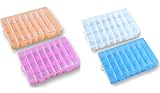 DuoFire® 【4色セット】アクセサリー収納 小物収納ケースボックス 透明 整理箱 パーツ入れ コレクション ボックス 小物入れ 雑貨入れ 時計ケース (24グリッド 蓋付き) (white-bl