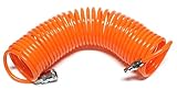 スパイラル スクリュー エアー ホース 全長9m φ5x8mm プラグ/ソケット付き (PE)