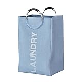 (DORIS) ランドリーボックス 折りたたみ 【マリブ ブルー】 ランドリーバスケット 縦型 取っ手付き 大容量 幅38×奥行32×高さ55