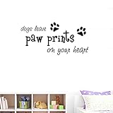 bibitime子犬Foorprints壁デカール引用Pawアートステッカーの保育園スタディベビー寝室子供部屋装飾 Reference ブラック 2404