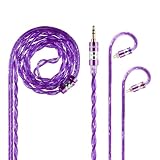 NICEHCK PurpleMoon 7Nフラット銀メッキOCCケーブル イヤホンリケーブル MMCX 4.4mm プラグ アップグレードケーブル 交換ケーブル 紫 金属製コネクタ 着脱式 hifiリケーブル 1.2m イヤホン DIY (4.4mm MMCX)