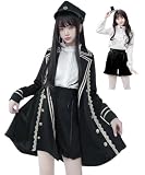 [JIURUN] ロリータ ゴスロリ 衣装 軍服 ハロウィン コスプレ アニメ cosplay lolita 森ガール ロリータ トレンチコート ショートパンツ ブラウス 燕尾服 女装 服 ゴシック ドレス 女装 服 学院風 復古 かわいい (XL)