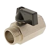 Fenteer 真鍮　メスxオス - 1/2 NPT　バルブ　遮断スイッチ　1/4回転開閉　フルポート真鍮ボール　　