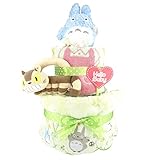おむつケーキ トトロ 2段 出産祝い ベビーギフト タオル ガラガラ ぬいぐるみ ジブリ ネコバス totoro19_20