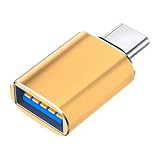 Type CとUSB 3.0変換アダプタ超小型Type-CオスからUSB-Aメスへ変換アダプタ[変換コネクタ3 A急速充電、高速データ転送、便利、コンパクト、ホーム、リモートオフィス、スマートフォン、パソコン、タブレット（ゴールド）