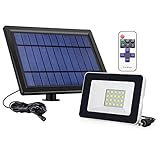 ソーラーライト - Solarmks スーパー明るい20 LED防水ソーラースポットライト、IRリモートコントロール付き屋外の風景ライト、多機能照明ガーデンパティオデッキヤードハウスドライブウェイプー