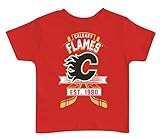 NHL Calgary FlamesキッズTシャツ、5 – 6、レッド