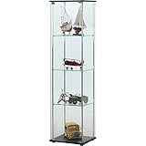 ガラス製 コレクションケース/ショーケース 【4段】 ブラウン 幅42.5cm 硝子製棚板2枚 脚付き 〔什器 店舗〕【代引不可】 生活用品 インテリア 雑貨 インテリア 家具 収納家具 コレクションラック ディスプレイラック top1-d