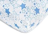 SwaddleDesigns Cotton Muslin Crib Sheet Blue Starshine [並行輸入品]