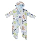 ベビー・赤ちゃん ボーイズ 恐竜のデザイン フードつき フリーススリープスーツ ボディースーツ カバーオール オールインワン 冬 男の子 (新生児) (ブルー)