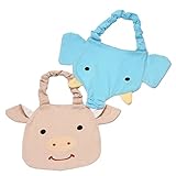 Jolieer ベビー 動物の形 スタイ オシャレな ビブ スタイ 綿100％ 2枚セット ベビー 祝い プレゼント 男の子 女の子(子豚の小さな象)