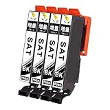 【稲妻トナー】SAT-BK インク ブラック 4本 サツマイモ(さつまいも) 互換インクカートリッジ インク SAT-6CL 6色セット【純正品併用/大容量タイプ/残量表示/個包装】対応機種: EP-712A 713A 714A 715A 716A 812A 813A 814A 815A 816A