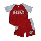2個セットNCAA幼児Wisconsin Badgersアスレチックシャツ&ショーツセット レッド