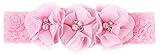 EOZY ベビー用ヘアバンド お花 レース パール付き 赤ちゃん キッズ かみかざり ヘアアクセサリ 出産祝い 記念撮影 プレゼント カラフル C