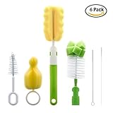 Foonii 6 in 1 Bottle Brush Cleaner Kit, Cleaning Brush Set for Cups Sports Bottle Baby Bottle Nipple