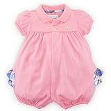 Polo Ralph Lauren(ポロラルフローレン) 前開き フリル付 ショート バルーン ワンピース （水色・ピンク色・黄色・ローズ色） (12Ｍ（12ヶ月）, ローズ色) [並行輸入品]