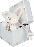 Doudou et Compagnie BONBON RABBIT- Dummy Holder - Blue by Doudou et Compagnie