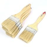 uxcell ペイントブラシ　オイルペイントブラシペン　ライトイエロー＆シルバートーン　毛　5個入り
