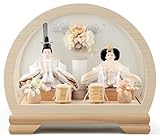 人形屋ホンポ 2026年製 雛人形 コンパクト ひな人形 ケース飾り 親王飾り 木製ラウンドケース B.アイボリー 種類 HOMPO PREMIUM h083-aaa-mr3-1