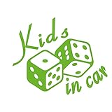 imoninn KIDS in car ステッカー　【パッケージ版】　No.30　ダイス　（黄緑色）