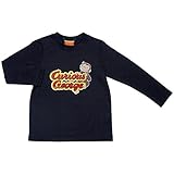 おさるのジョージ ロゴプリント 長袖Tシャツ 天竺 Curious George 春物 fpo-pn9121 110cm ブラック