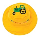 【日本正規品】 フラップジャックキッズ (FlapJackKids)   リバーシブルサマーハットトラクター / いぬイエロー/ベージュ1個セット LUV0125M