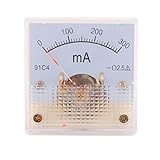 XDiscount アナログ電流計 プラスチック 金属 DC 0-0.3A 10091C4 ホワイト グレー 42 x 42mm