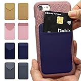 Breeze スマホ用カードケース 貼り付け スマホポケット カードポケット カード収納 背面ポケット カード入れ ICカードケース 背面収納 軽量 スリム 韓国 iPhone対応 Galaxy対応 Xperia対応 スマホ最新機種対応 NAVY