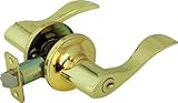 凡例809117波スタイルレバーハンドルエントリフロントドアノブLeverset Lockset、us3真鍮仕上げ