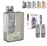 Aspire GOTEK PRO 電子タバコ 持ち運びシーシャ POD スターターキット 1500mAhバッテリー本体 4.5ML ゴーテック ポッド カートリッジ 0.8ohm コイル 【正規品】ニコチンなしタバコなし(チタン+POD)