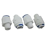 Malida 1/4" Thread Male to 3/8" Push Fit Tube Quick Connect for RO Reverse Osmosis (Pack of 4) [並行輸入