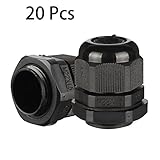 uxcell ケーブルグランド ナイロン製ブラック M22 IP68 TRS 10mm-14mmワイヤ径 20個入り