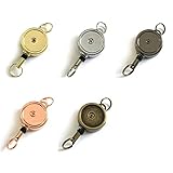 Craft Tamago 【1個】リールキーホルダー パーツ 丸型 二重リング付き 金属製 【ブラックメッキ】
