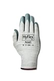 Ansell HyFlex 11-100 Yarn Glove, Cut Resistant, Gray Foam Nitrile Coating, Knit Wrist Cuff, X-Small,
