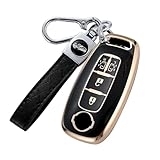 [Kinotaka] 日産専用 新型 サクラ セレナ キーケース 適合日産 セレナ C28系 両側スライドドア 2022年 最新 サクラB6系 TPU製 キーホルダー (ブラック)