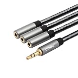 Oluote TRS 3.5mmオス1本 to 3.5mmメス3本 ステレオ音声分岐ケーブル (ヘッドホン分配/スピーカー・電話・MP3・PC用) (3M)