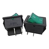 Goliton®　5X　グリーン　ロッカー電源スイッチ　ロッカースイッチ（緑色ライトスイッチ付き）15A 250V 20A 125V AC