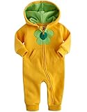 [Vaenait Baby] 6-24ヶ月ベビー服長袖ロンパース カバーオール 女の子フリース フード付き Fragrance Flower Yellow 18-24M