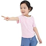 Domybest　子供服　Tシャツ　ボーダー Tシャツ 半袖　キッズ Tシャツ　トップス 女の子　男の子　ガールズ ストライプ　春　夏　通園 日常着　ルームウエア カジュアル　 (100（2-3歳）,