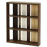 白井産業【SHIRAI】本棚 パーティションラック デザインシェルフ セパルテック ダークブラウン 幅90cm 高さ約109cm SEP-1190ARDK