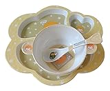 3世帯子供食器幼児ベビースプーンボウルイエローのセット