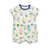 baby ampersand 鳥とサボテン柄ロンパス　キナリ　70cm