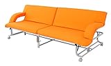 ソファベッド (Tante) (オレンジ) ソファ/ベッド/カウチスタイル/コンパクト収納