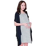 Happy Venture 授乳 ワンピース 半袖 夏 授乳口付 膝丈 マタニティ 産前産後 ママ ゆったり 体型カバー (L)