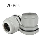 uxcell ケーブルグランド ナイロン製ホワイト IP68 TRS 16mm-21mmワイヤ径 20個入り