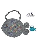 【子供服】 Caldia (カルディア) 虹色刺繍入りおさかなスタイ A55801