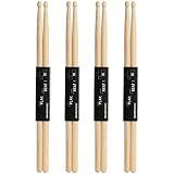 AVLA ドラムスティック 4組 ヒッコリー 7A ドラムスティックセット 楽器 パーカッション アクセサリー 大人 若者 学生 初心者 ドングリウッドチップ バランスのとれた快適なグリップ