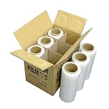 サンキョウプラテック ストレッチフィルム 300mm幅x500mx0.012mm厚 透明 6本/箱 LLDPE素材 STR-300-12