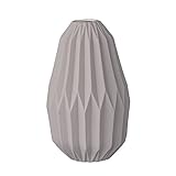 Matte Grey Ceramic Fluted Vase [並行輸入品]